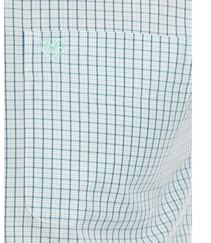 Ariat mens WF Colten fitted aqua  long sleeve shirt | 10044905