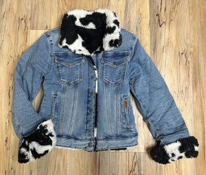 Women’s denim and sharpa  light wash jacket | BW92D02388