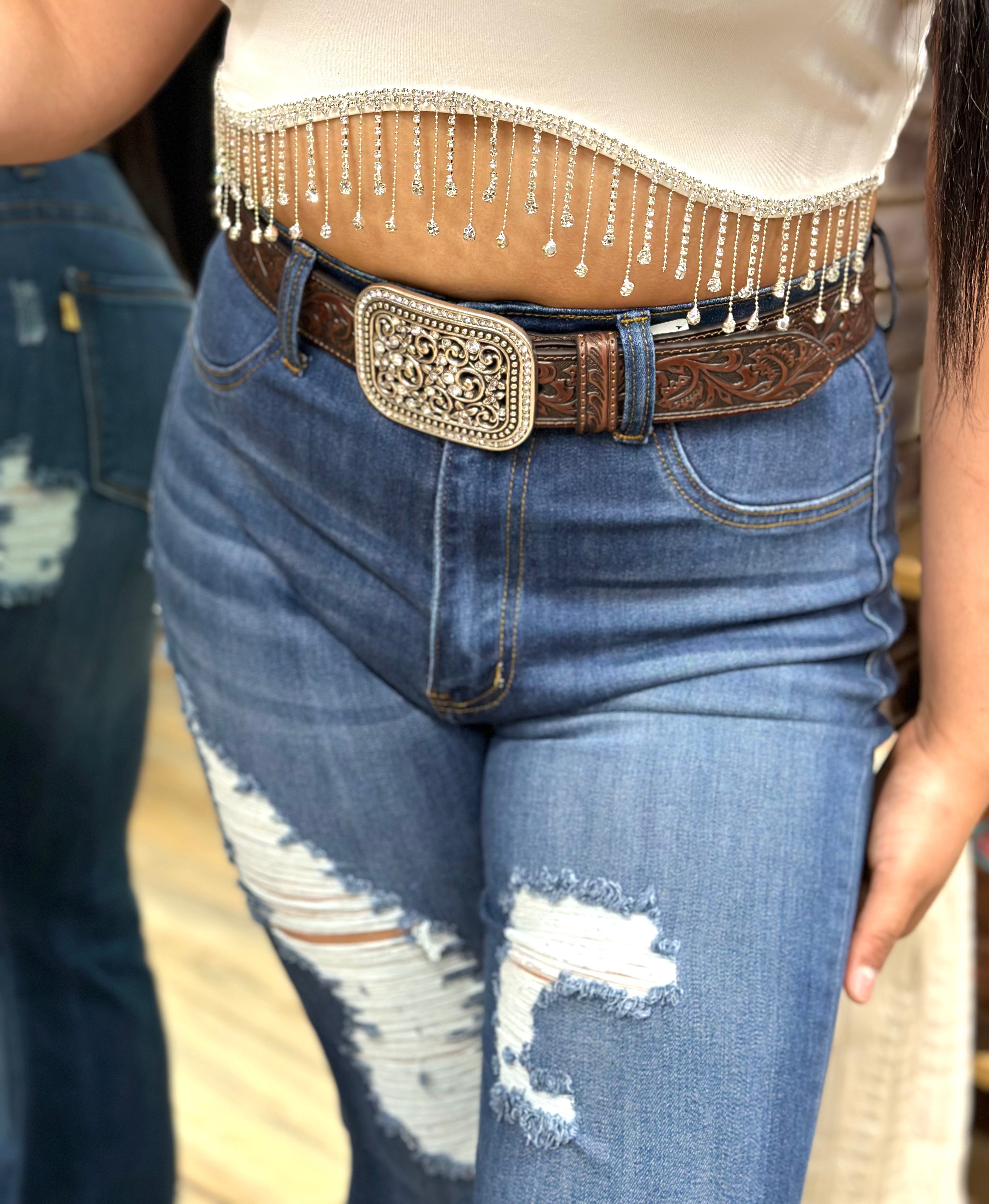 ARIAT LADIES BELT | WOMEN BROWN TOOLED LEATHER  FASHION BELT A10006957
