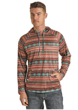 Load image into Gallery viewer, MENS AZTEC PRINT HOODIE DARK BROWN ROCK &amp; ROLL |RRMT94R06J