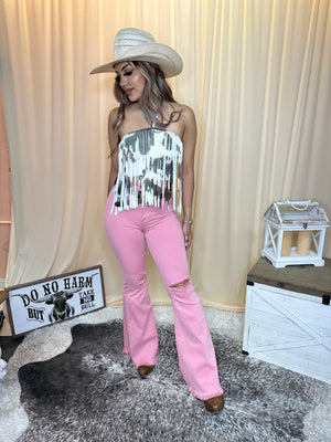 COW PRINT CROP TOP