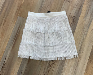 Gali white leather skirt