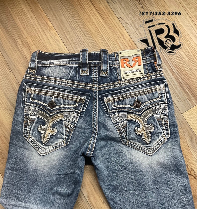 ‘’RUBEN’’ MENS ROCK RIVIVAL BOOTS JEANS | WHITE LABEL