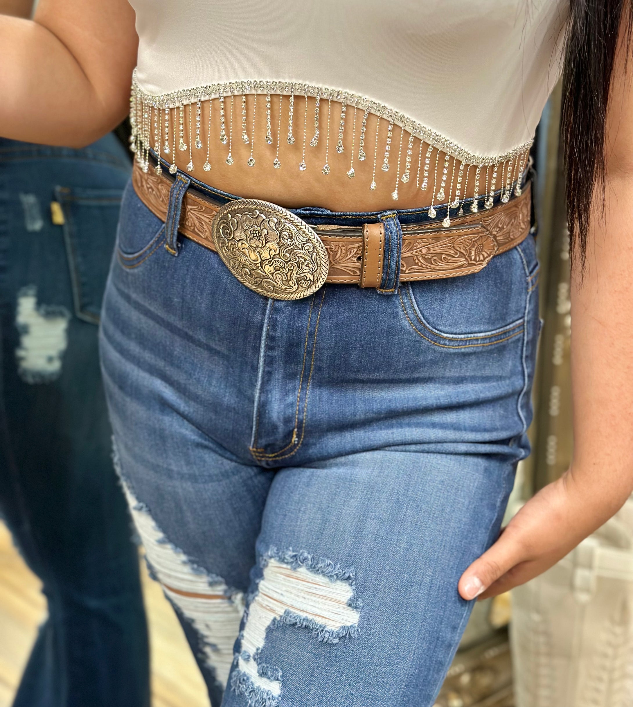 NOCONA LADIES WESTERN BELT WITH BUCKLE N3300002 Botas Rojero