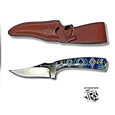 “ Lincoln “ |  TWISTED X KNIFE BLUE BEADED DESIGN