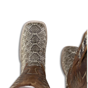“ Steven “ | ORIGINAL RATTLESNAKE MEN SQUARE TOE WESTERN BOOTS  style# 4542
