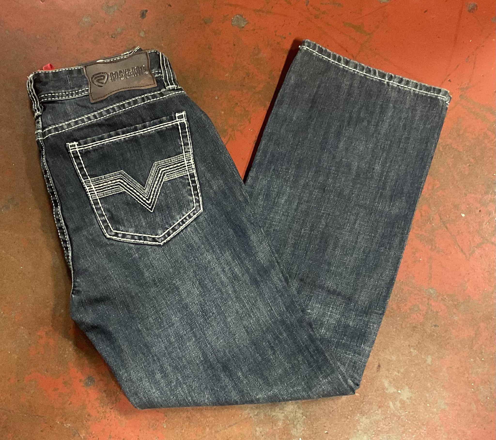 MENS RAISED DENIM DOUBLE BARREL DARK VINTAGE ROCK & ROLL | RRMD0SR0L3