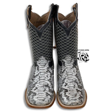 Load image into Gallery viewer, -PYTHON NATURAL PRINT | MEN WESTERN SQUARE TOE BOOTS