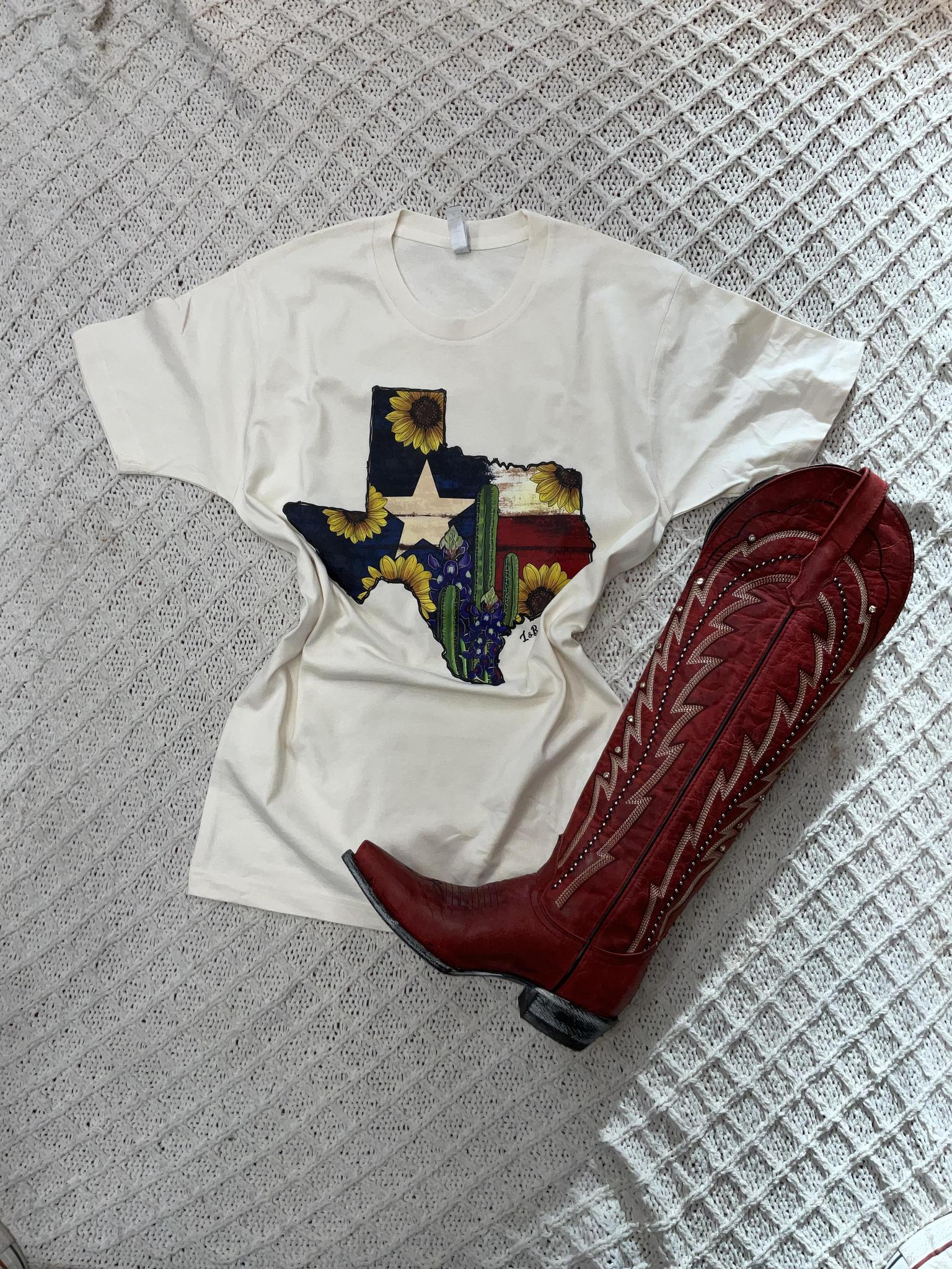 "Take me to Texas" ivory t shirt