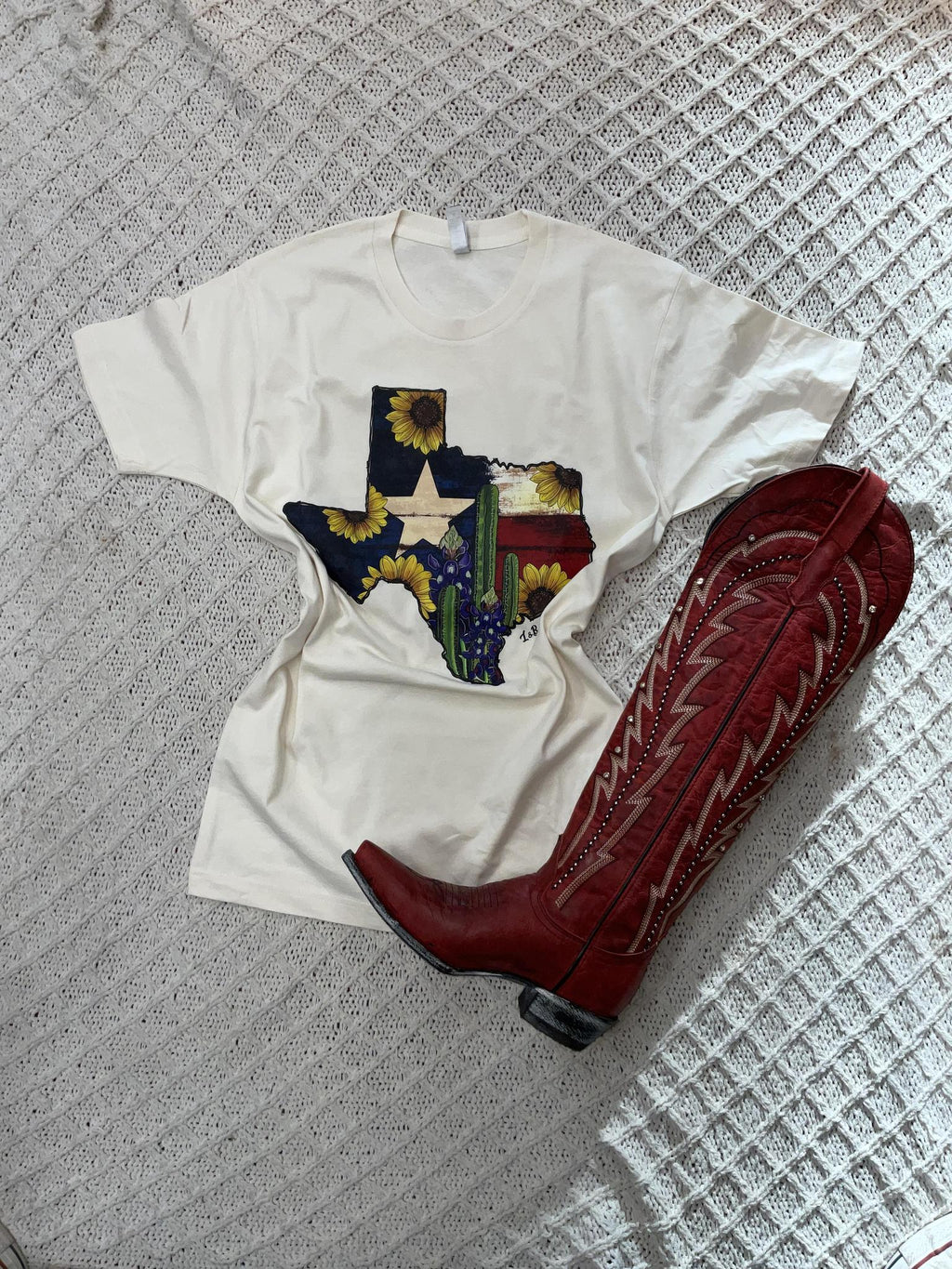"Take me to Texas" ivory t shirt