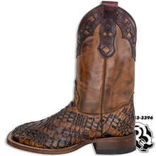 Load image into Gallery viewer, BASKET WEAVE | TAN/LIGHT BROWN MEN SQUARE TOE BOOTS