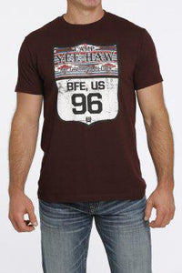 MENS SHORT SLEEVE HEATHER BURGUNDY TEE CINCH | MTT1690542