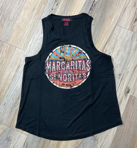 Womens Margarita tank black rock & roll | RRWT20R16J