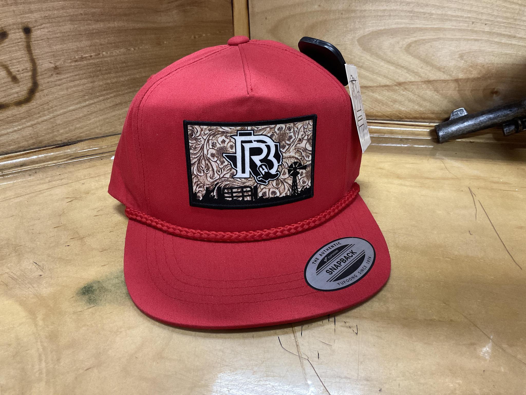 BR TOOLED LEATHER EDITION RED ROPE CAP