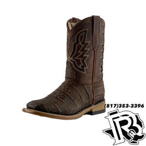 CAIMAN BELLY PRINT | CONGAC KIDS SQUARE TOE BOOTS