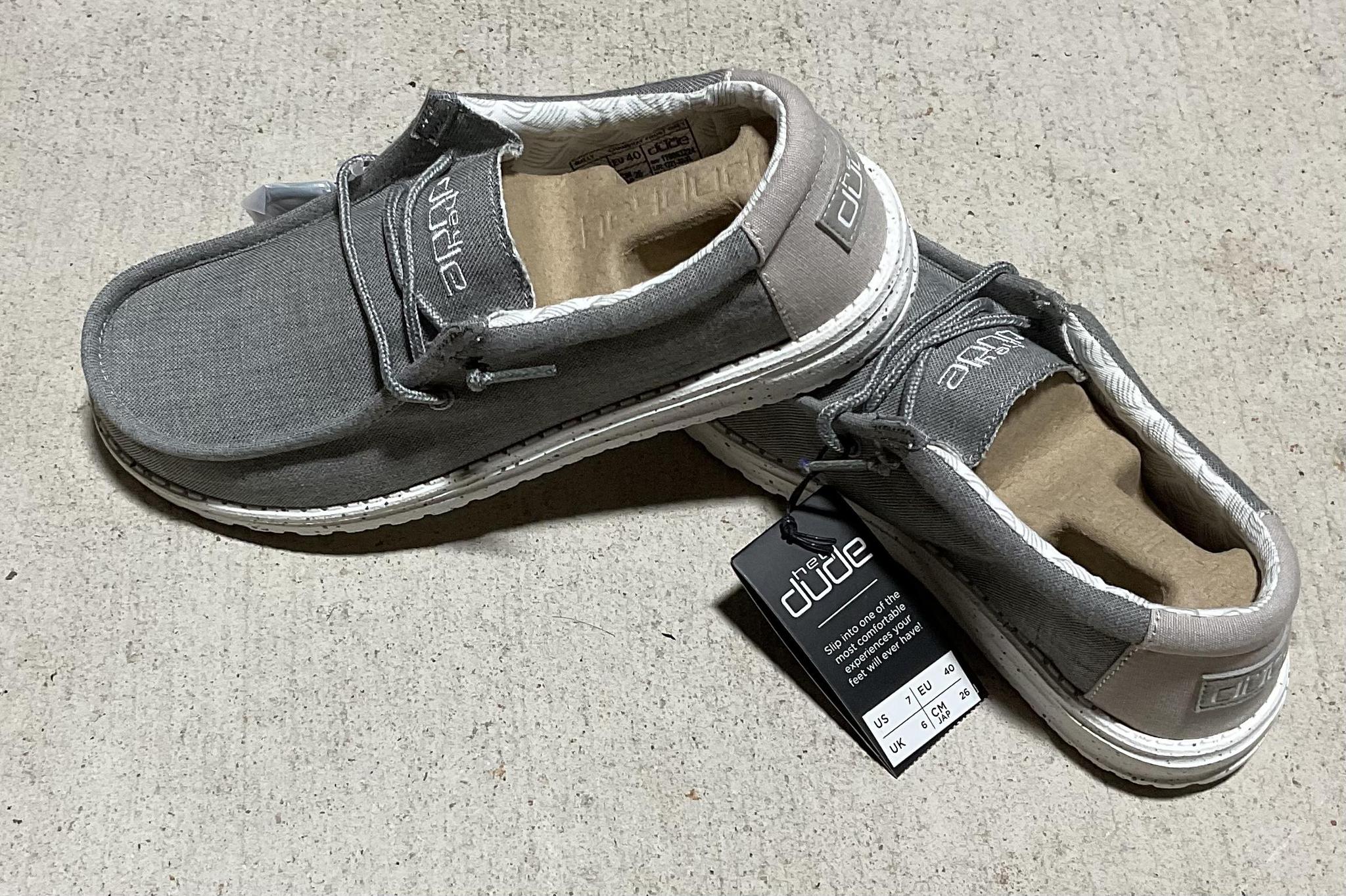MENS HEY DUDE WALLY CHAMBRAY FROST GREY | 110063224