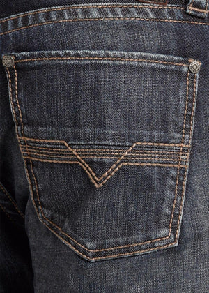 Rock & Roll Cowboy Men's Revolver Slim Straight Leg Medium Wash Jeans M1R4440