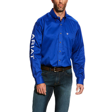 ARIAT MEN SHIRT | BLUE WITH LOGO ON SLEEVE 10017498