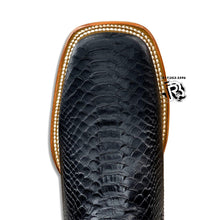 Load image into Gallery viewer, -PYTHON BLACK PRINT | MEN WESTERN SQUARE TOE BOOTS
