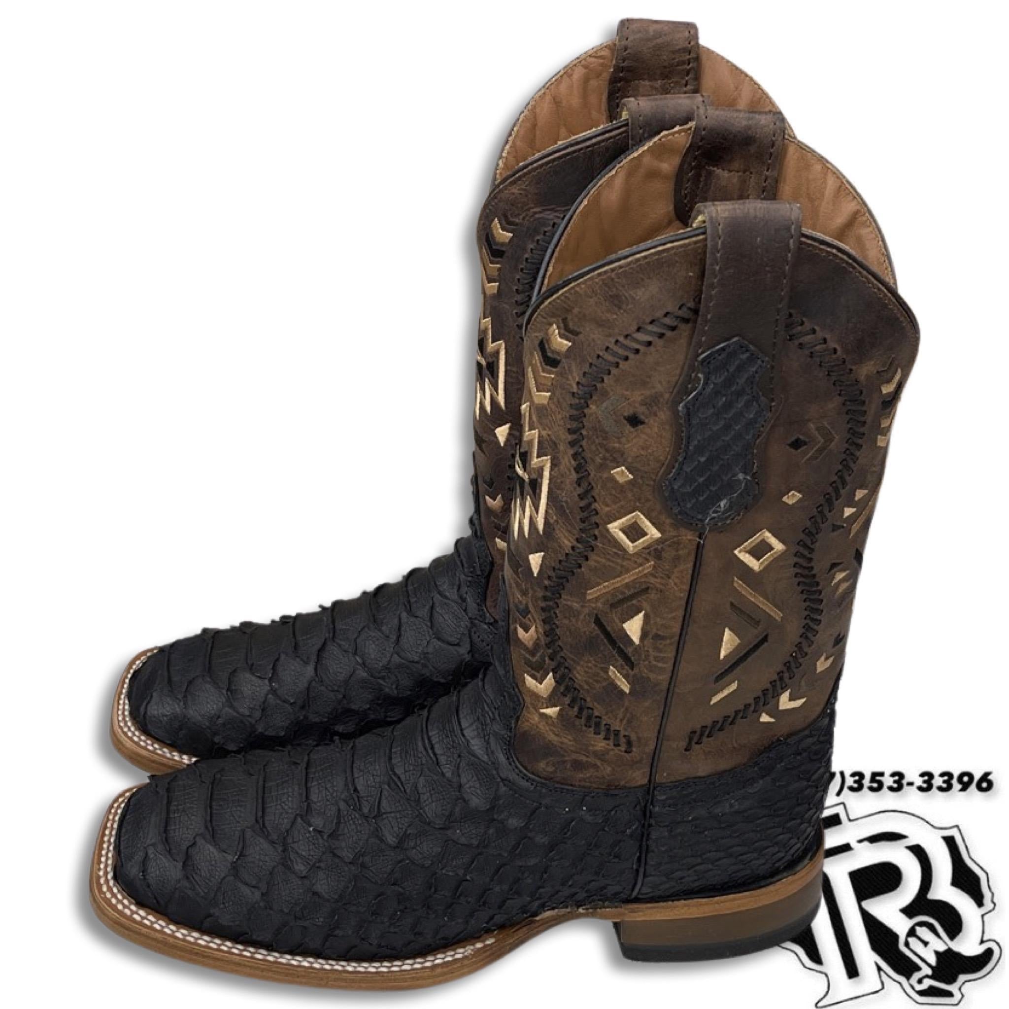 JUMBO PYTH-ON BLACK | MEN SQUARE TOE WESTERN BOOT  PR05705