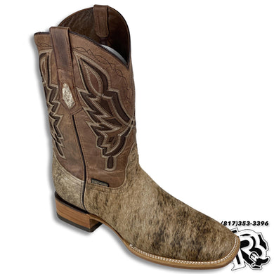 COW HIDE | MEN WESTERN SQUARE BOOTS LIGHT BROWN