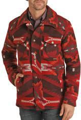 Panhandle Men s Red Aztec Jacquard Commander Jacket Small