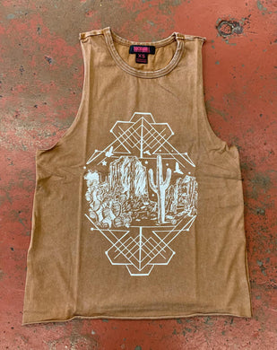 Women muscle tank with graphic copper rock & roll |RRWT20R0YH