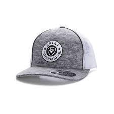 ARIAT HEATHER GREY WITH CIRCLE LOGO PATCH MESH BACK CAP A300008006