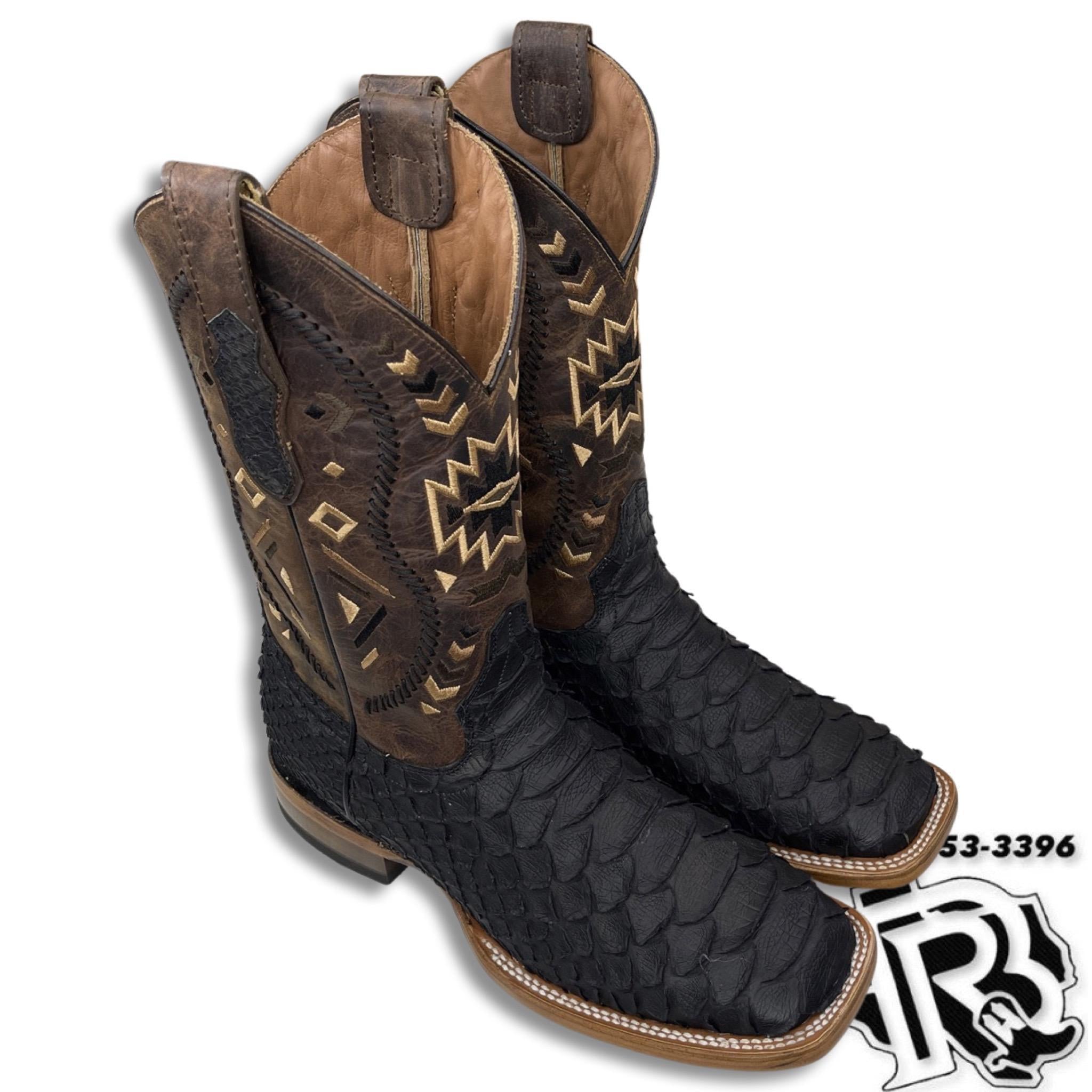 JUMBO PYTH-ON BLACK | MEN SQUARE TOE WESTERN BOOT  PR05705