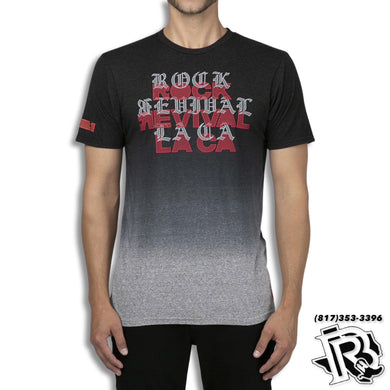 Men's Rock Revival Black and Grey Tee (TES5049)