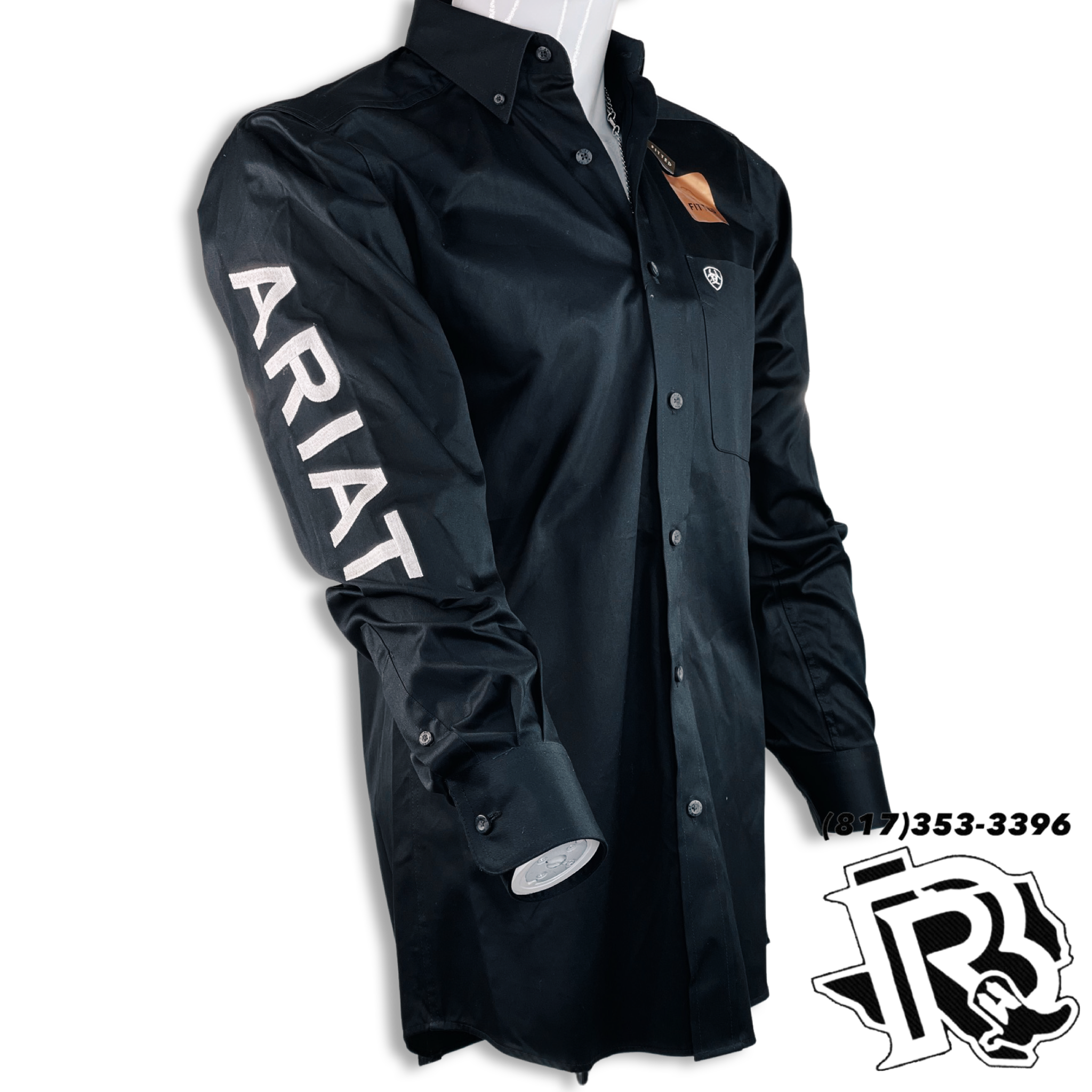 ARIAT MEN SHIRT | BLACK Team Logo Twill Fitted Shirt 10034231
