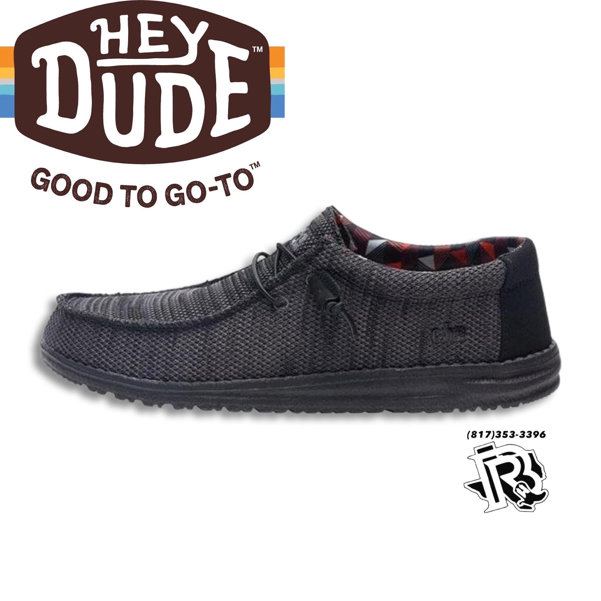 “ JET BLACK “ HEY DUDE MEN SHOES GREY 110354935
