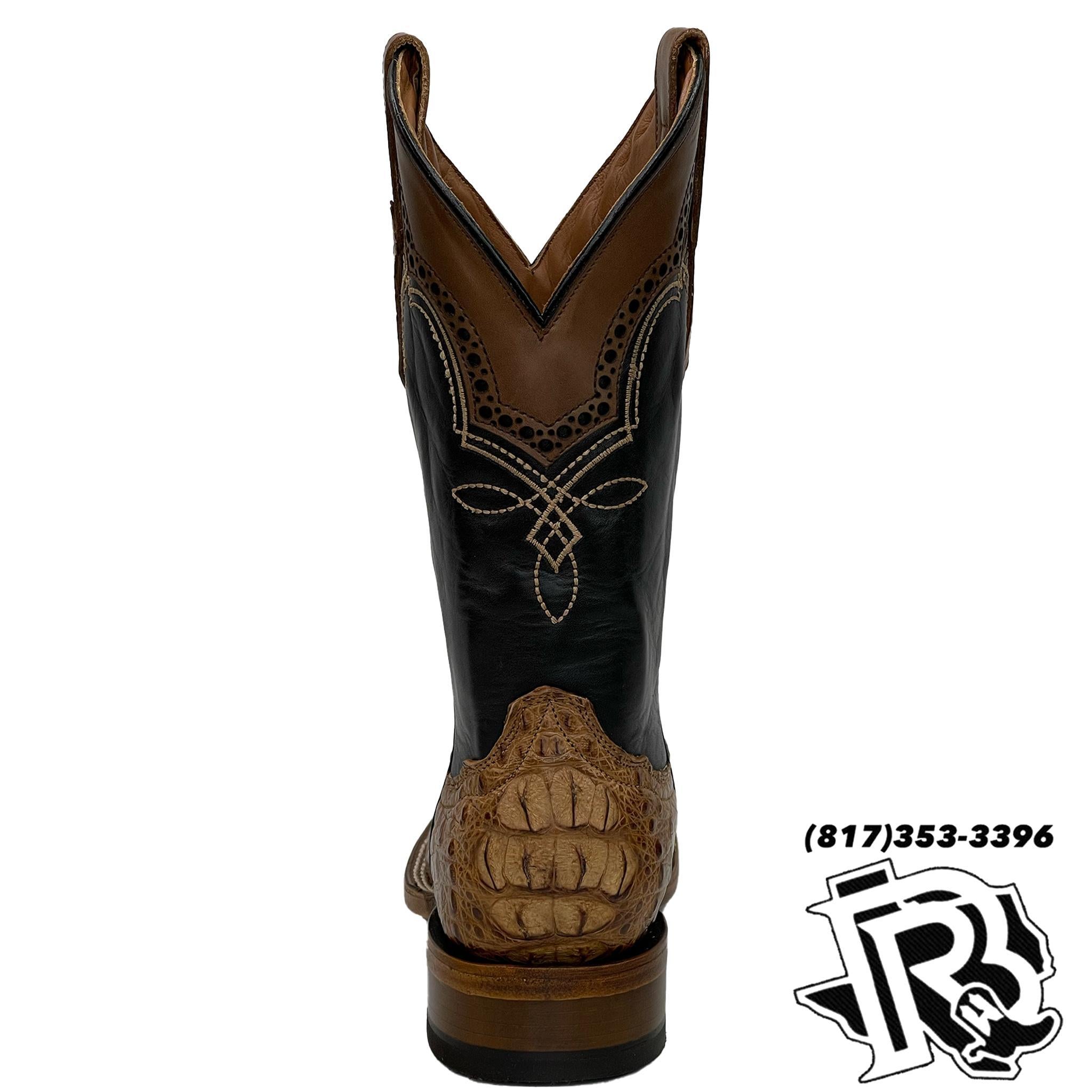 CAIMAN HORN BACK ORIGNAL | TAN SQUARE TOE MEN BOOTS