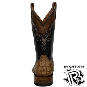 CAIMAN HORN BACK ORIGNAL | TAN SQUARE TOE MEN BOOTS