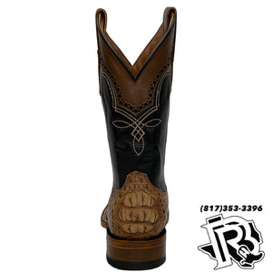 CAIMAN HORN BACK ORIGNAL | TAN SQUARE TOE MEN BOOTS