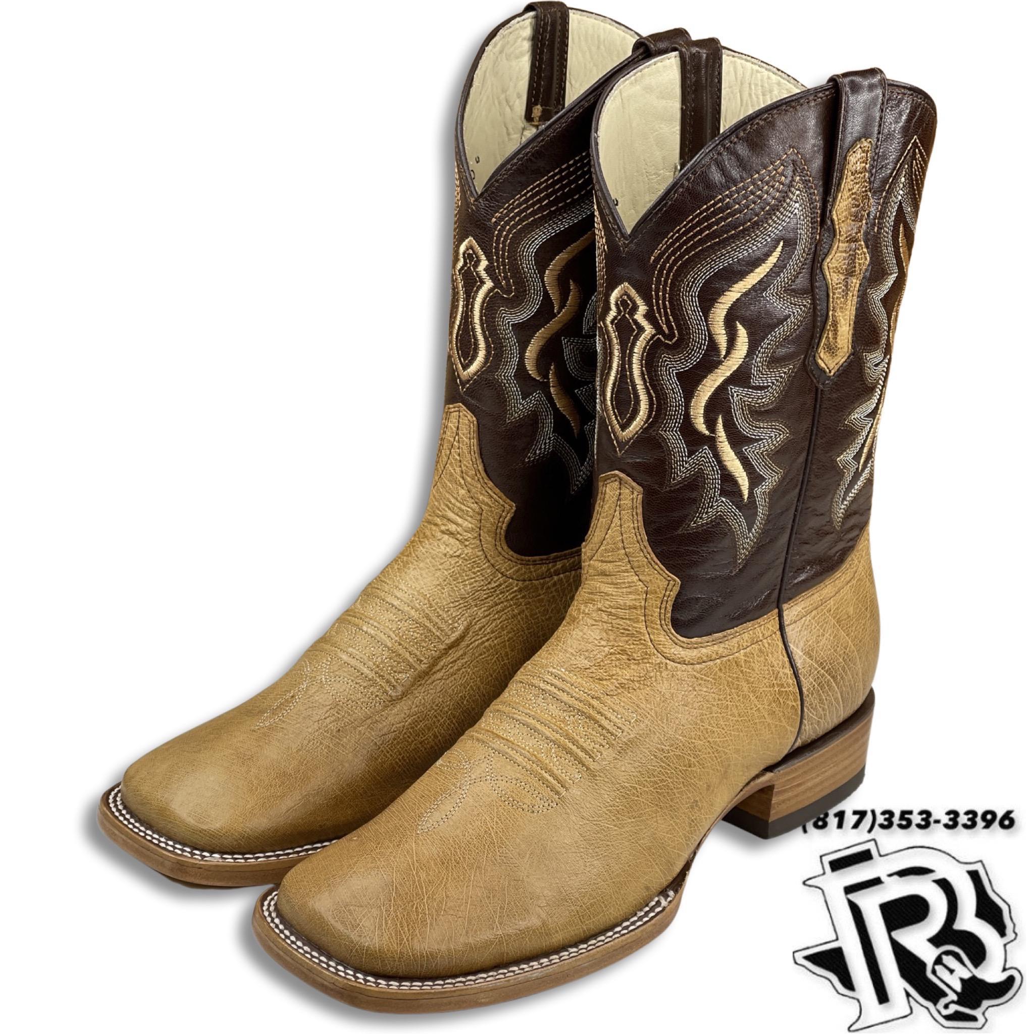 ORIGINAL SOFT OSTRISH | MEN UMBER WESTERN SQUARE TOE BOOTS