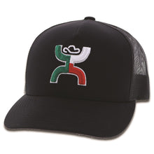 Load image into Gallery viewer, 1909T-BK Desc: &quot;Boquillas&quot; Hooey black / black mesh 5-panel trucker with embroidered logo - OSFA