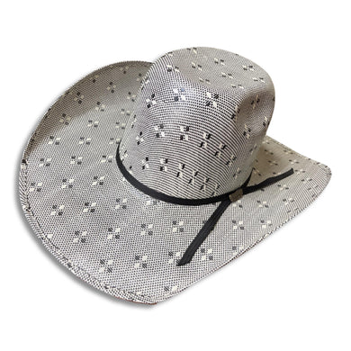 “ RAFFLER “ STRAW HAT | WESTERN COWBOY HAT WHITE AND BLACK