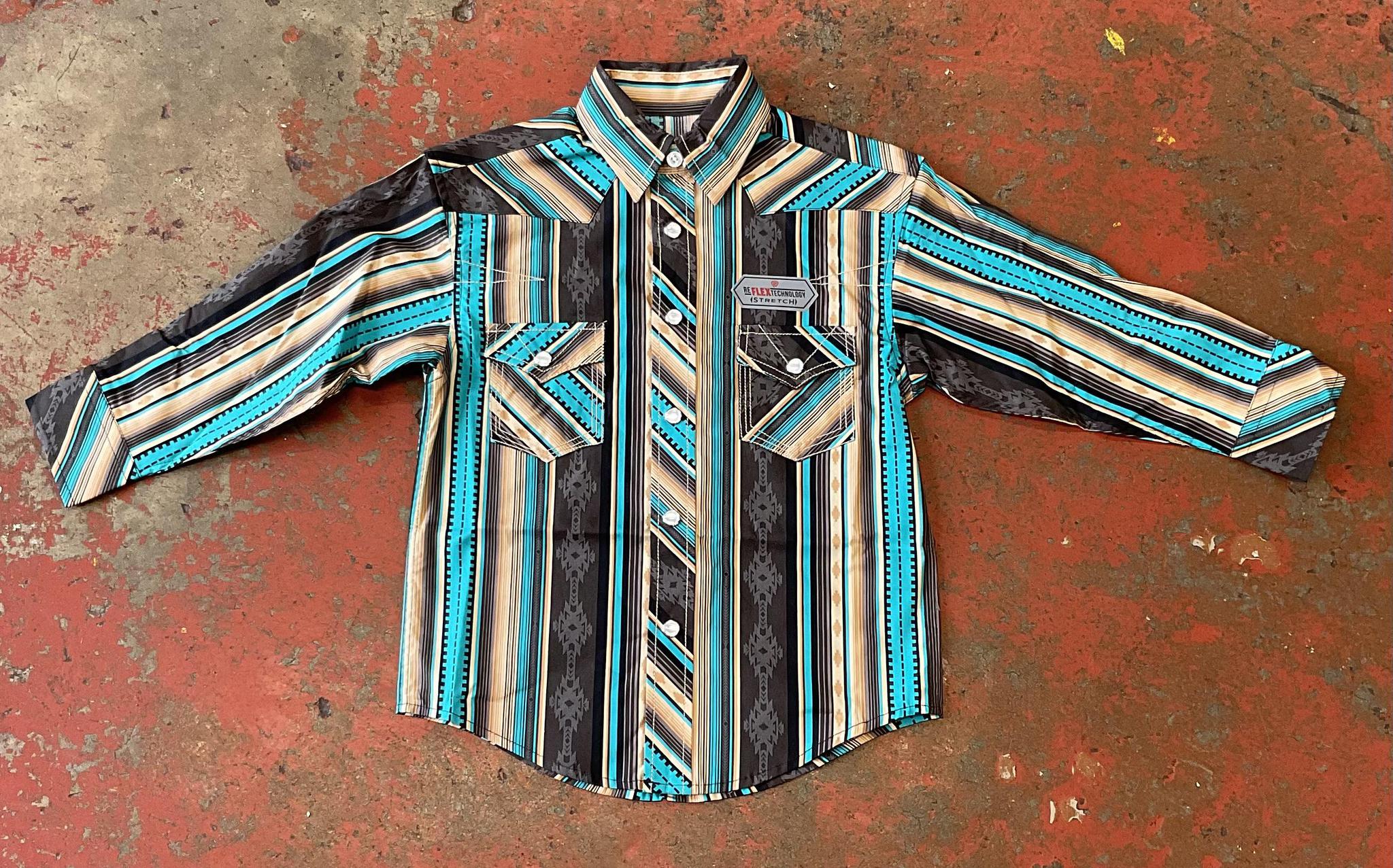 BOYS AZTEC POPLIN PRINT CHOCOLATE ROCK & ROLL |RRBSOSRZ0U