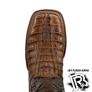 CAIMAN TAIL ORIGNAL | TAN SQUARE TOE MEN SQUARE TOE BOOTS