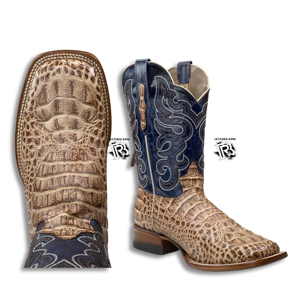 -CAIMAN HORNBACK ORIX PRINT | MEN WESTERN SQUARE TOE BOOTS
