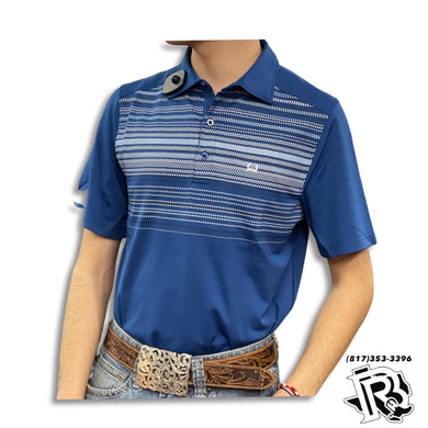 “ Moses “ | Cinch Men's Short Sleeve Arenaflex Horizontal Stripe Polo T-Shirt - Blueberry MTK1863021
