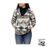 “ Juliet “ | WOMEN HOODIE CREAM AZTEC DESIGN  PRWO91RZXN