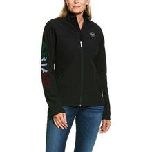 Load image into Gallery viewer, “ Isla “ | WOMEN ARIAT JACKET BLACK MEXICO FLAG 10031428