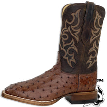 Load image into Gallery viewer, OSTRICH ANTIQUE BROWN ORIGNAL | JUSTIN BOOTS MEN SQUARE TOE WESTERN BOOTS