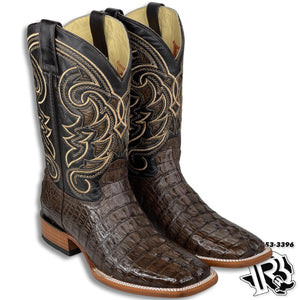 ORIGNAL -CAIMAN TAIL TABACO | MEN WESTERN SQUARE TOE BOOTS