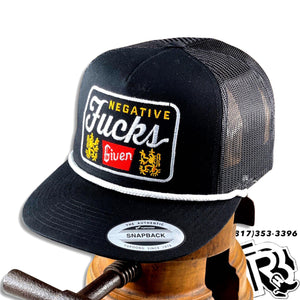 - F*UCKS GIVEN | VINTAGE TRUCKER CAP WITH ROPE BLACK