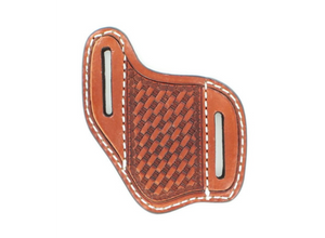 NOCONA BASKET STAMP TAN LEATHER KNIFE SHEATH|1801608