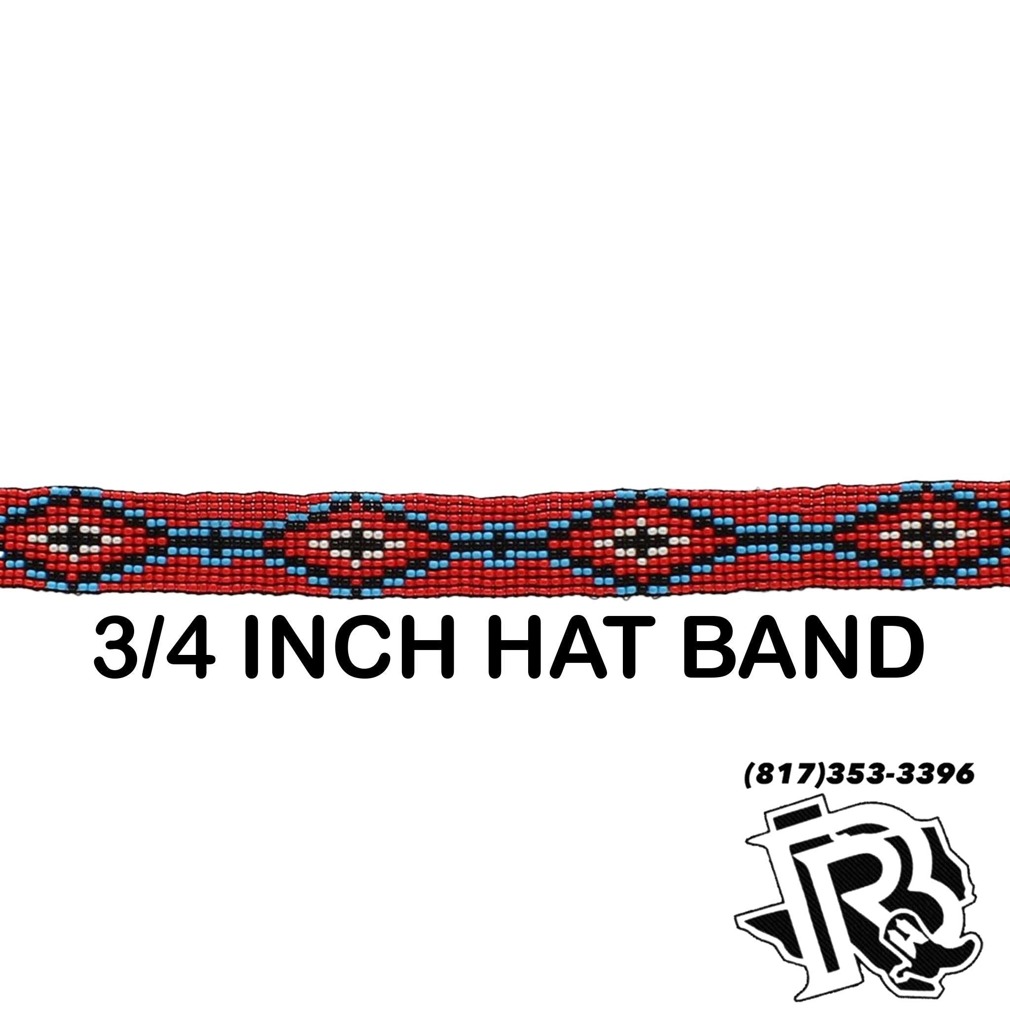HATBAND BEADED STRETCH RED
