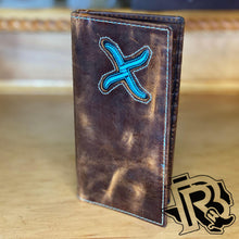Load image into Gallery viewer, Twisted X Rodeo Distressed Brown and Turquoise Wallet (XRC-21)